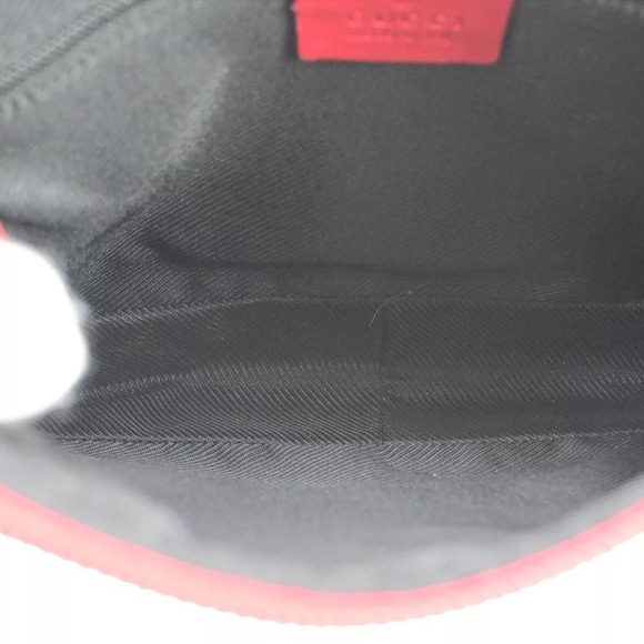 GUCCI Logo GG Pattern Shoulder Bag Canvas Leather Red Black Gold Italy 68HB984 - Picture 11 of 16